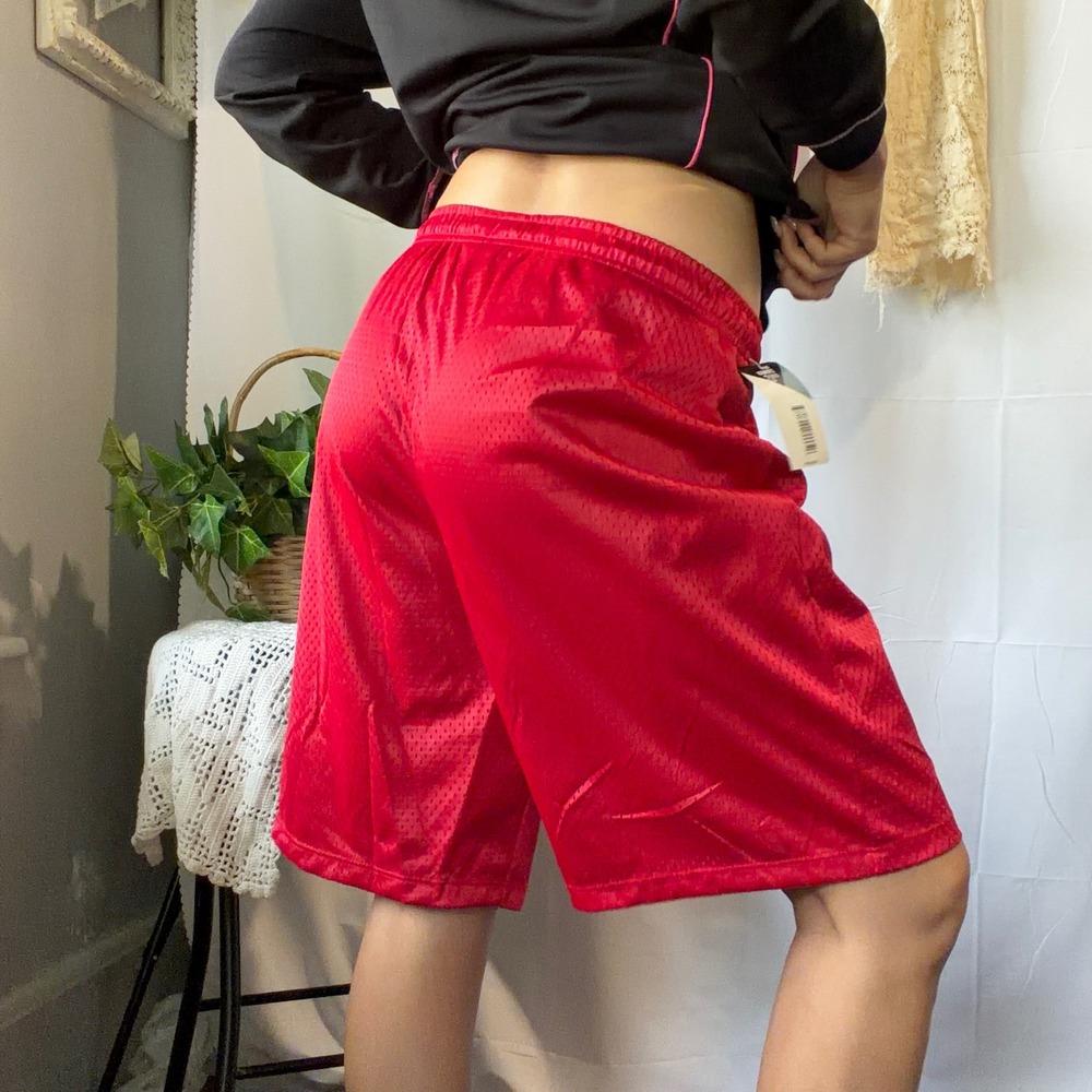 Jorts Soffe Red Mesh Athletic Shorts Elastic Waist Gym Sports Size Medium NWT